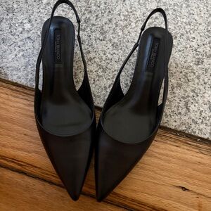 Tony Bianco Danni Black Pointed Slingback Heels Size 7 Worn Once